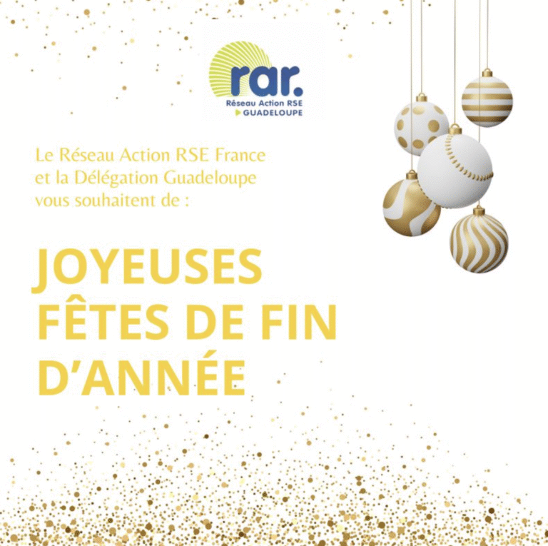 Le Réseau Action RSE France et la Délégation Guadeloupe vous souhaitent de joyeuses fêtes de fin d’année ! ✨